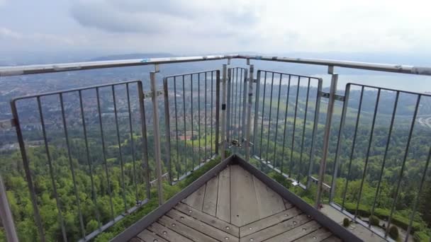 Zürichi panoráma az Uetliberg toronyból — Stock videók