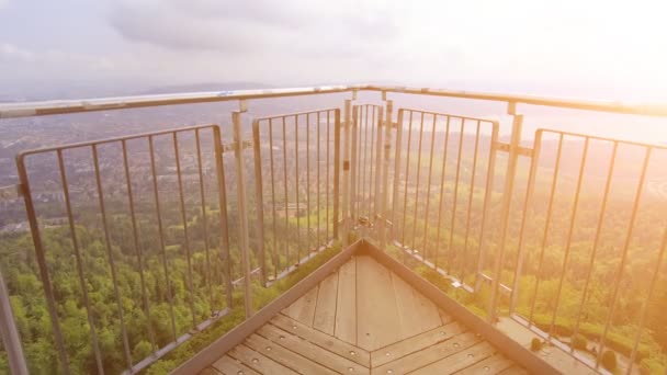 Zúrich panorama de la puesta de sol de la torre Uetliberg — Vídeos de Stock