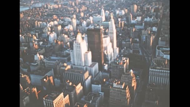 Archiviazione di New York vista aerea nel 1970 — Video Stock