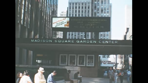 1970 Νέα Υόρκη Madison Square Garden πύλη — Αρχείο Βίντεο