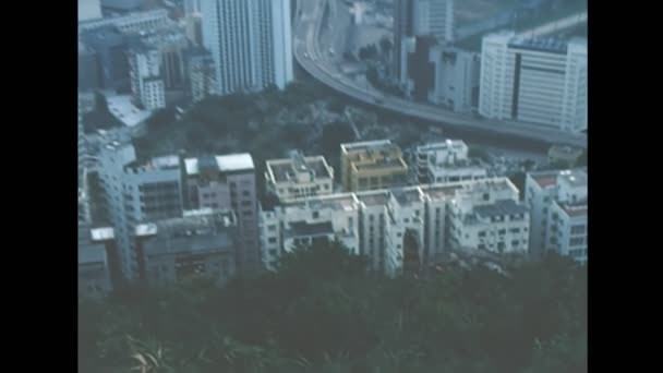 Archival Victoria Harbour aerial view 1970s — Stock Video