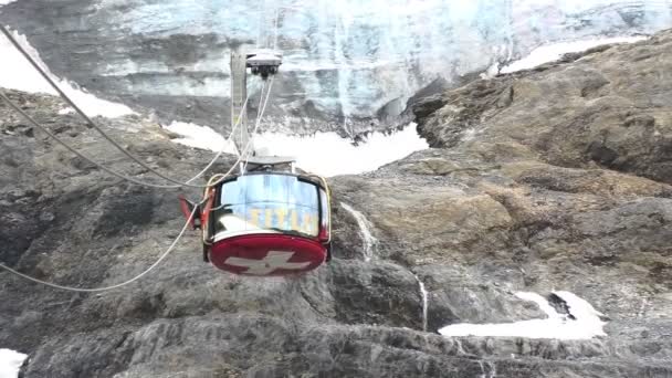 Titlis glacier and Switzerland cable car — Stock Video