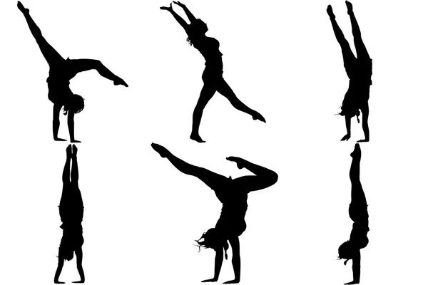 Bailarina de gimnasta de silueta —  Fotos de Stock