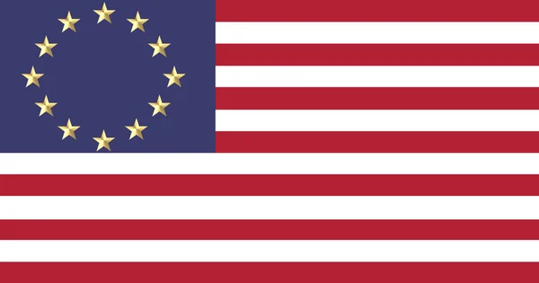 Europeiska och amerikanska flaggor united — Stockfoto