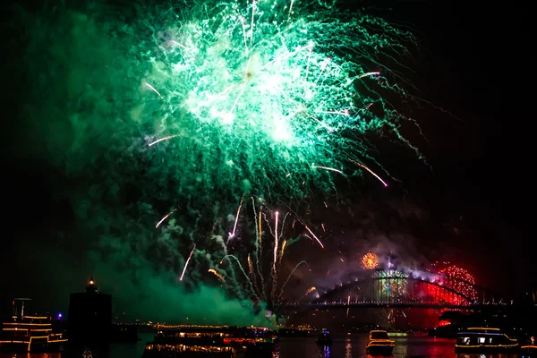 Fuegos artificiales verdes de Sydney — Foto de Stock