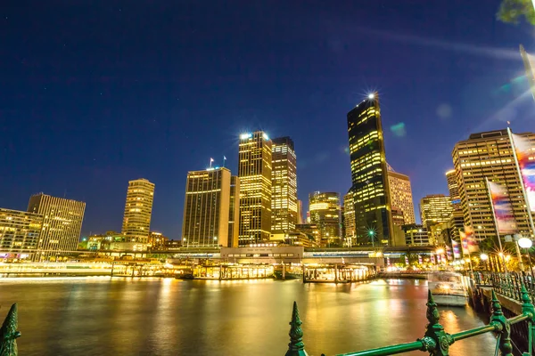 Sydney skyline por noite — Fotografia de Stock