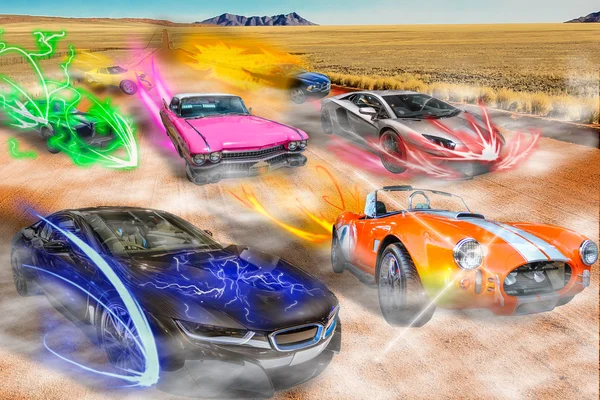 Crazy Car Race — Zdjęcie stockowe