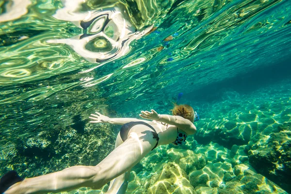 A Female snorkeling — 스톡 사진