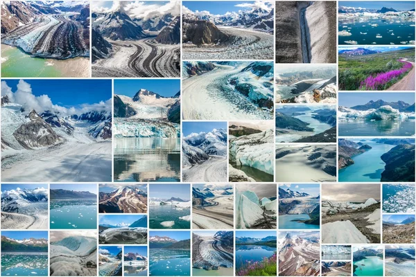 Collage dei ghiacciai dell'Alaska — Foto Stock