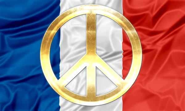 Drapeau français avec symbole de paix — Photo