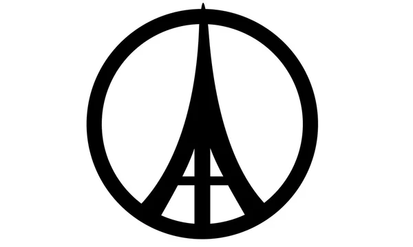 Eiffelturm friedenssymbole — Stockfoto