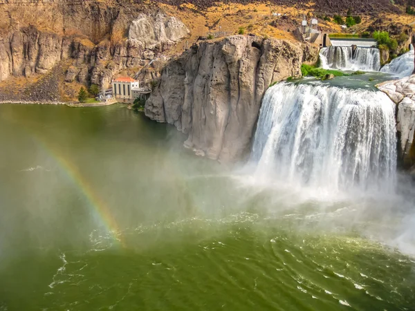 Regenboog in Shoshone Falls Idaho — Stockfoto