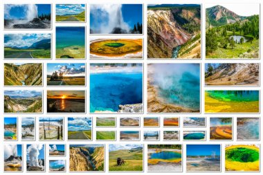 Yellowstone havadan görünümü kolaj