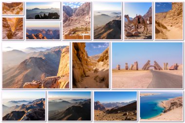 Sinai Peninsula landmark collage clipart