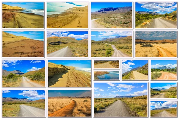 Gravel road collage — Stock Fotó