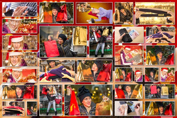 Christmas sales pictures collage 