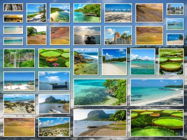 Mauritius havadan görünümü kolaj
