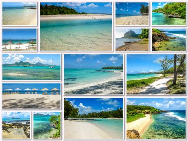 Mauritius tropik sahilleri kolaj