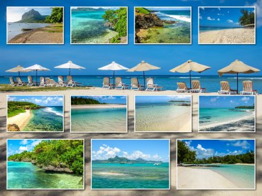Mauritius tropik sahilleri kolaj