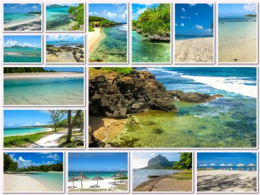 Mauritius havadan görünümü kolaj