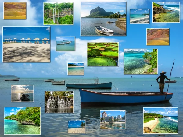 Mauricio collage marino tropical — Foto de Stock