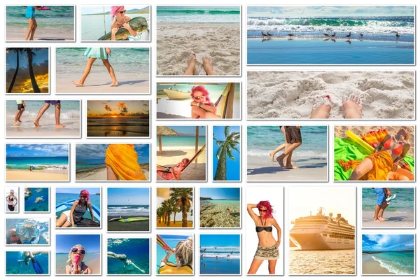 Beach vacation collage — Stock fotografie
