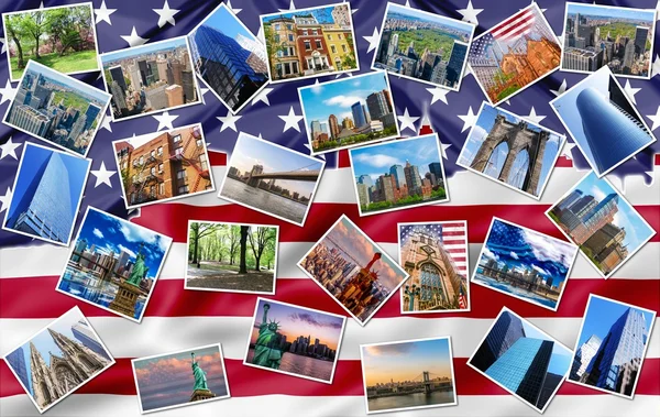 New York punti di riferimento collage — Foto Stock