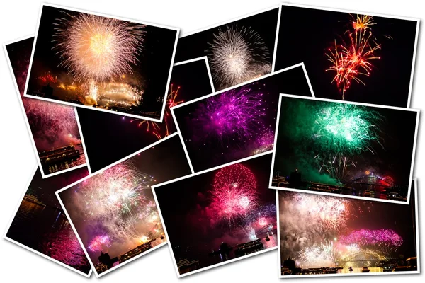 Fireworks pictures collage — Stock Photo, Image