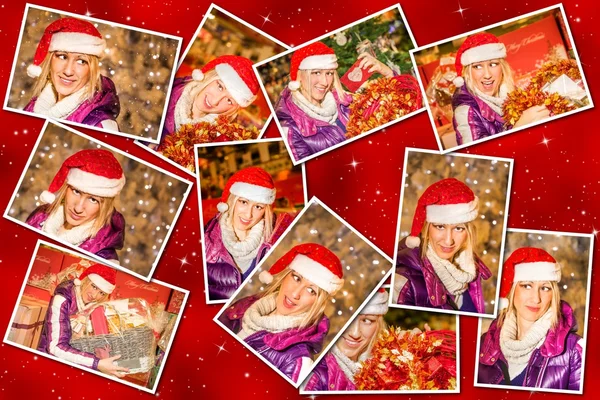 Collage de Navidad Santa Claus — Foto de Stock