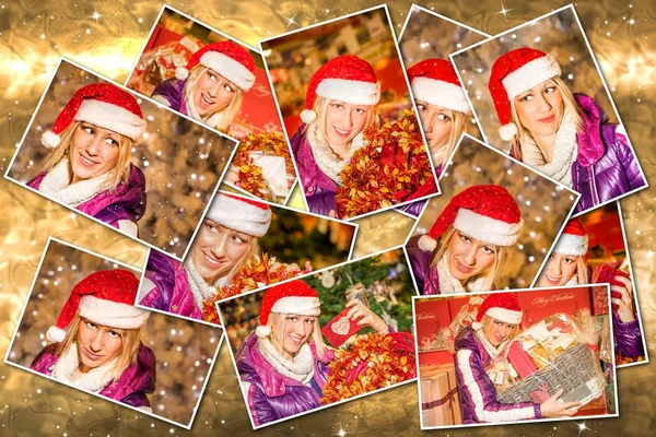 Collage de Navidad Santa Claus — Foto de Stock