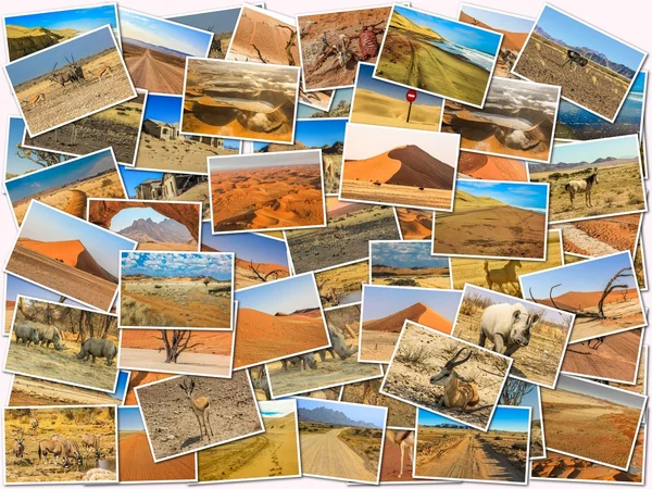 Namíbia fotos colagem — Fotografia de Stock
