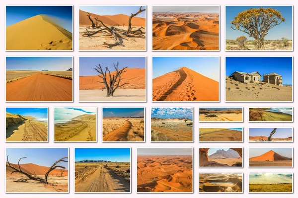 Namibia sossusvlei collage — Stock Photo, Image