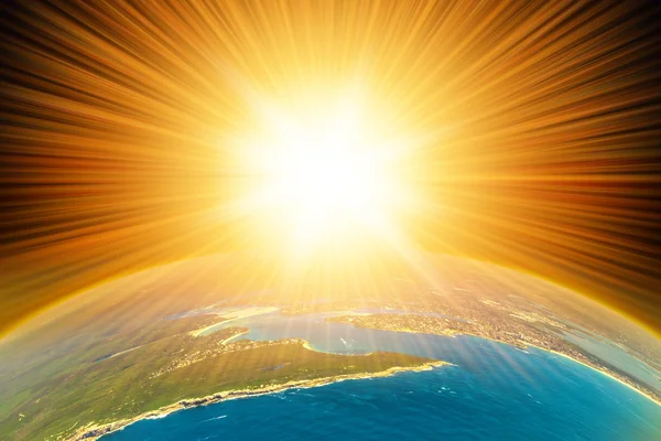 Земля и солнце — стоковое фото