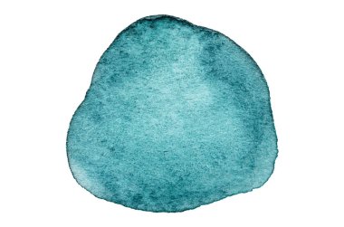 Suluboya lekeli soyut sanat mavisi arka plan. Sanat suluboya poster tasarımı ile fırça desenli boyama. Beyaz arka planda izole edilmiş. Harfleri koymak için boş alanı olan.