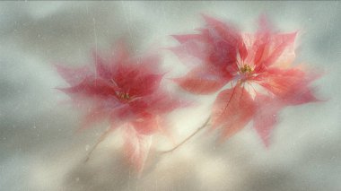 Dreamy abstract photograph of delicate coral pink leaves in soft focus and motion blur. Gentle pastel tones and ethereal movement create a calm, artistic, and minimalist background perfect for modern design, nature-inspired prints, and wellness