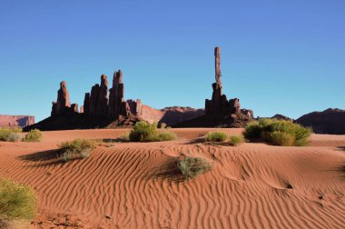 Navajo Kabile Parkı 'ndaki Anıt Vadisi' nde kaya oluşumları