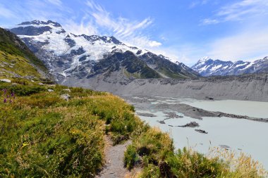 Kea Point Dağı 'ndan görüntü. Cook Ulusal Parkı