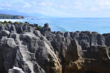 Paparoa Ulusal Parkı 'nda Krep Kayaları