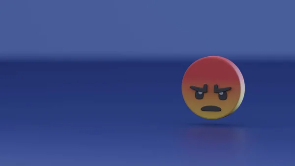 Öfkeli emoji ifadeleri arka plan, sosyal medya ve iletişim konseptini 3D biçimlendiriyor