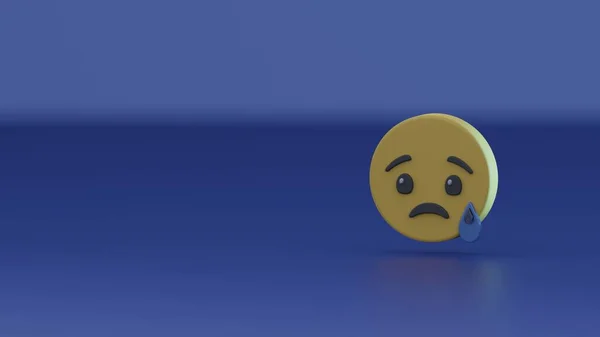 Üzgün emoji ifadeleri 3D özgeçmiş, sosyal medya ve iletişim konsepti