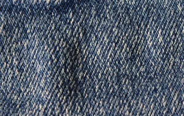 Macro Blue Denim Background Джинси Texture Closeup Хвилястий Текстиль Бавовни — стокове фото