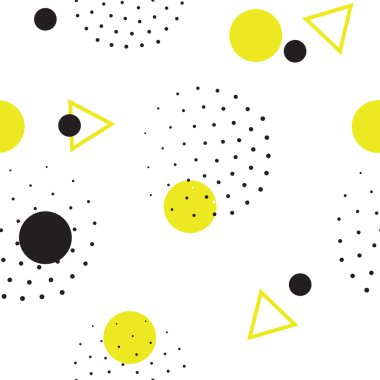 Retro, memphis 80s tarzında dikişsiz geometrik desen