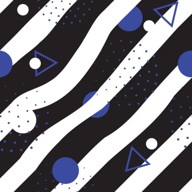 Retro, memphis 80s tarzında dikişsiz geometrik desen