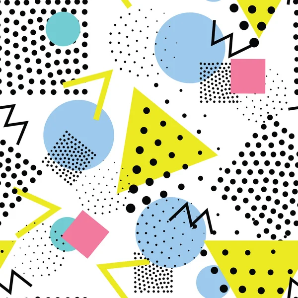 Retro, memphis 80s tarzında dikişsiz geometrik desen