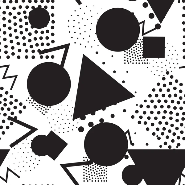 Retro, memphis 80s tarzında dikişsiz geometrik desen