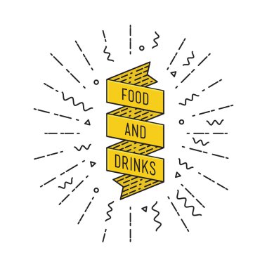 Yiyecek ve içecekler. İlham verici vektör çizim, Motivasyona Alınan poster düz.