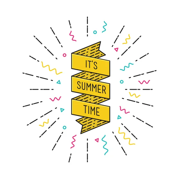 Es ist Sommerzeit. inspirierende Vektorillustration zitiert flaches Plakat — Stockvektor
