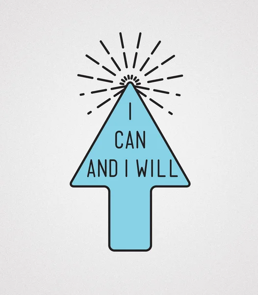 I can and will Inspirational illustration, motivational quotes — Stock Photo, Image