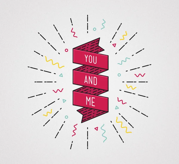 You and me. Color inspirational quotes typographic poster — 스톡 사진