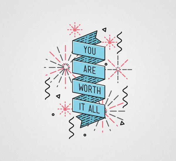 You are worth it all. Inspirational illustration, motivational quote — ストック写真